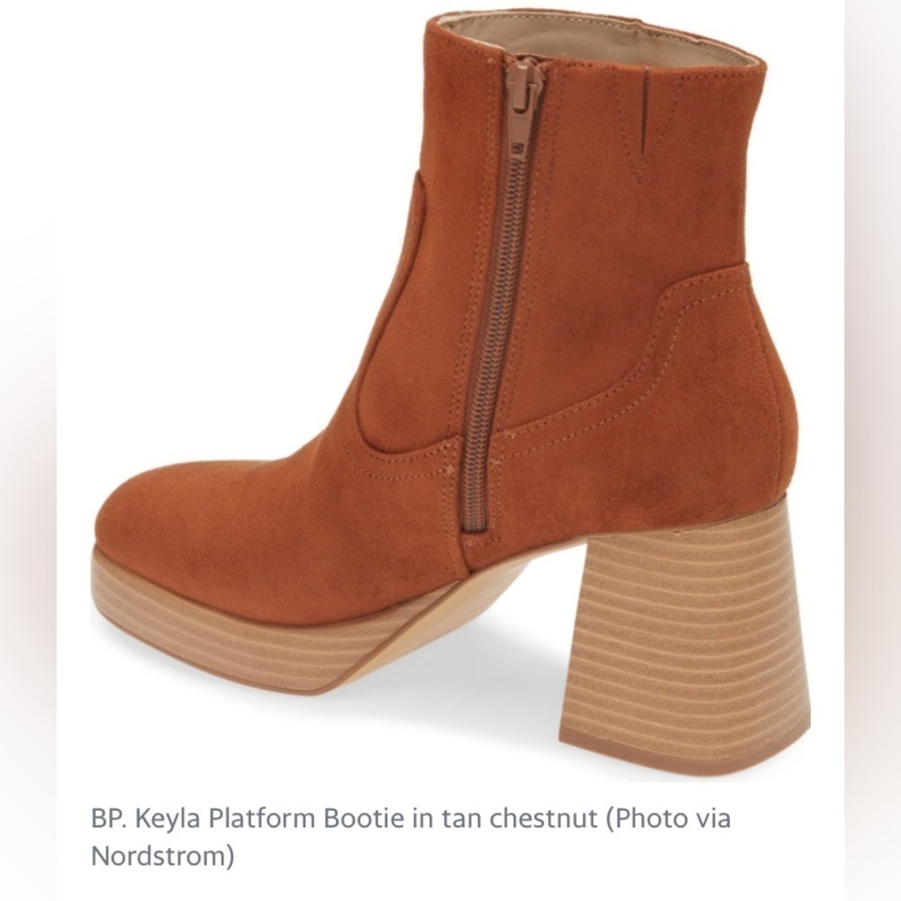 🔥NWOT🔥 BP. From Nordstroms Keyla Platform Bootie in tan chestnut Suede W9